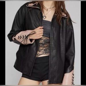 Kimchi Blue Shauna Western Oversized Faux Leather Jacket